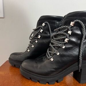 Black Leather Ankle Boots